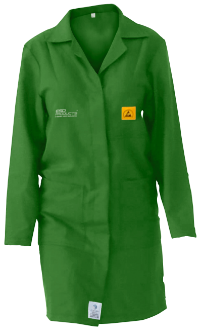 ESD Lab Coat 2/3 Length ESD Smock Mint Green Female L Antistatic Clothing ESD Garment